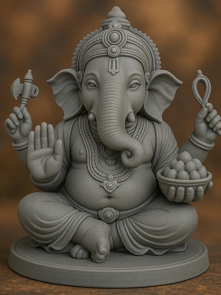 Statue de Ganesha en Impression 3D – Décoration Zen et Spirituelle – Idée Cadeau Feng Shui – Sculpture Hindoue