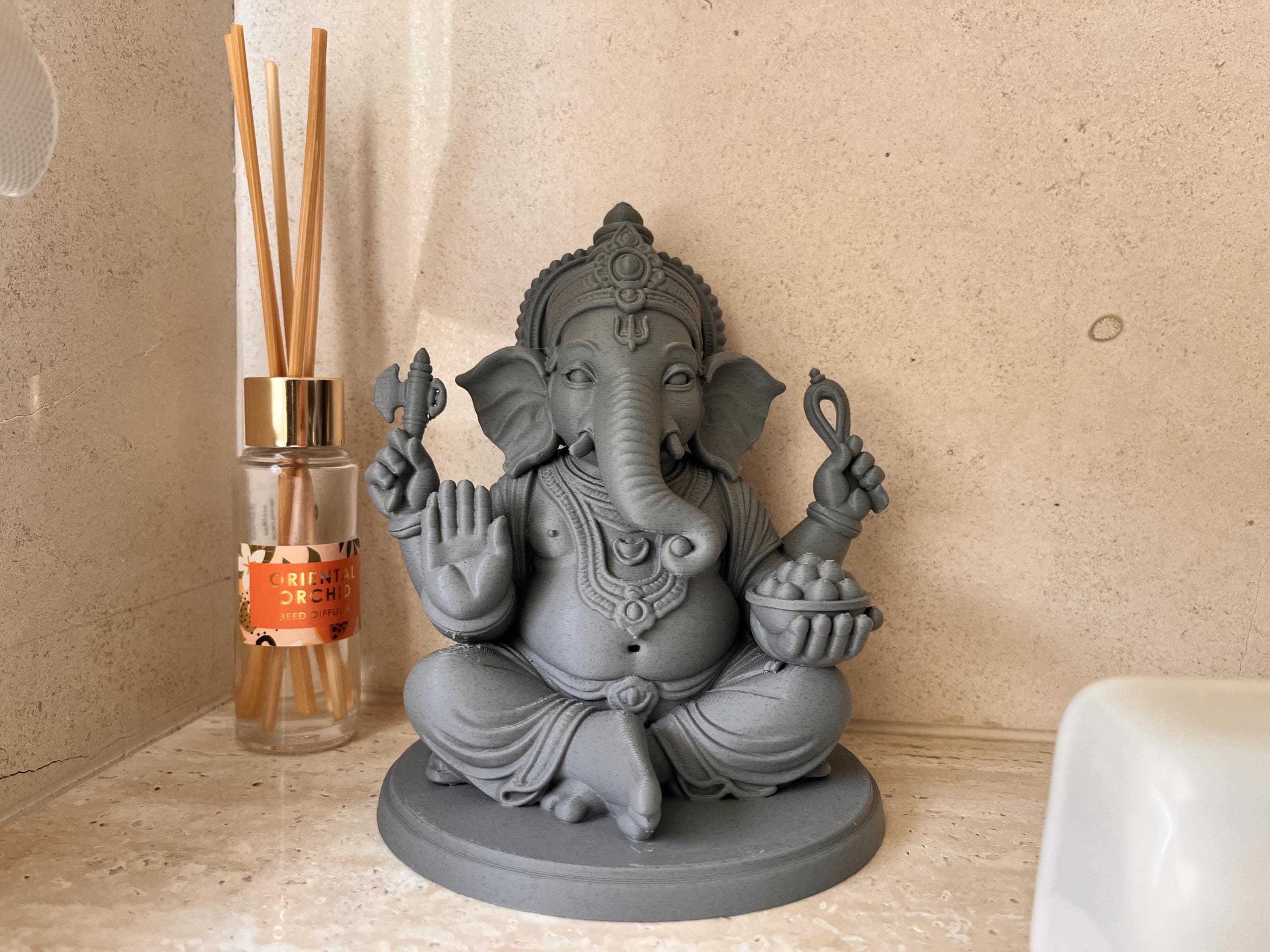 Statue de Ganesha en Impression 3D – Décoration Zen et Spirituelle – Idée Cadeau Feng Shui – Sculpture Hindoue