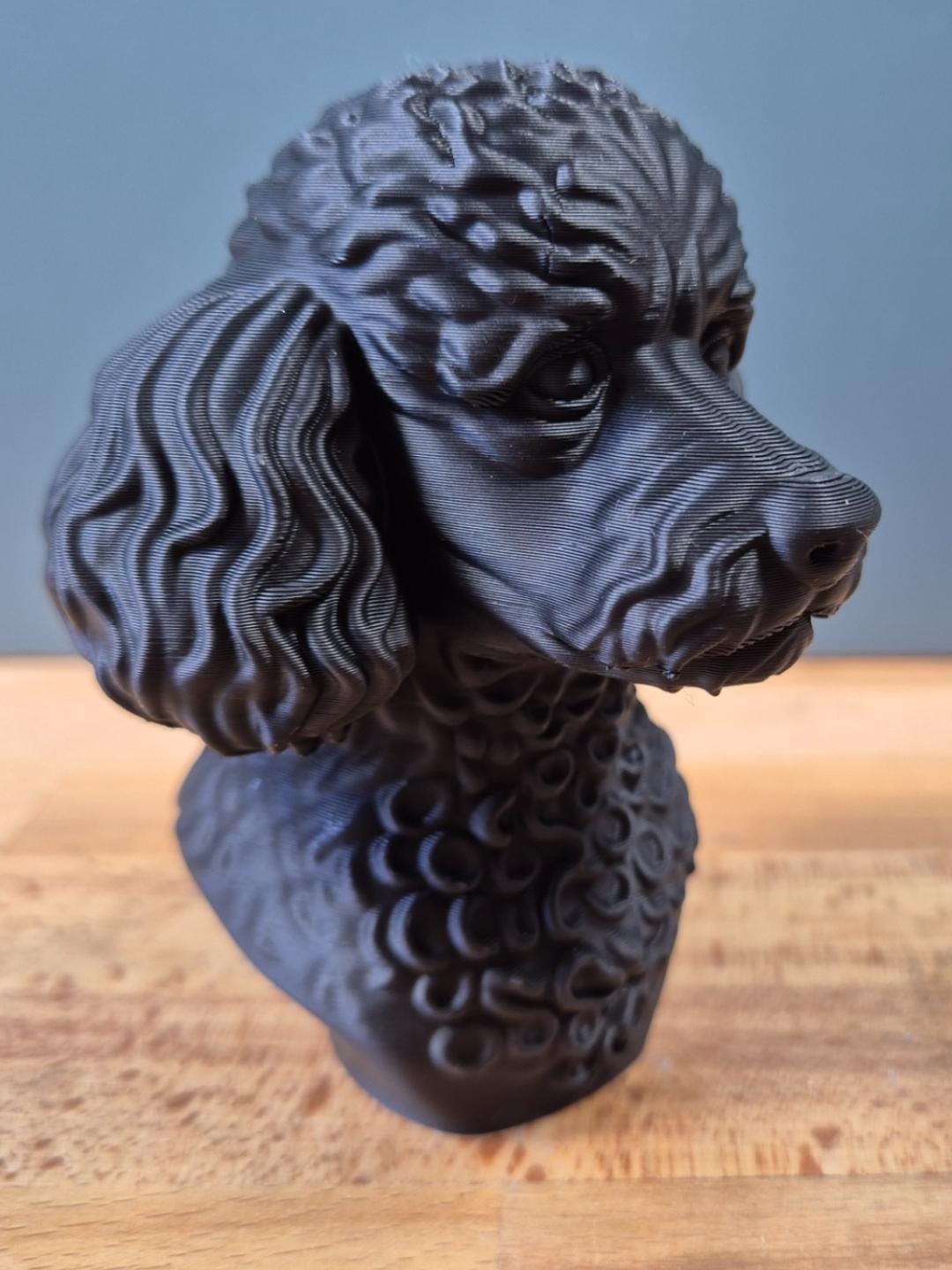 Buste de Caniche Miniature – Statue Chien Élégante – Décoration Moderne en Impression 3D – Cadeau pour Amoureux des Chiens