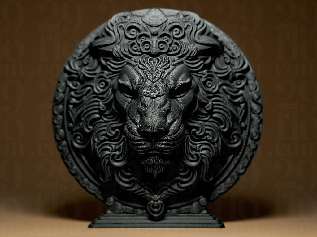Astro Lion – Sculpture du Signe du Zodiaque Lion – Statue Décorative Bronze Antique – Impression 3D Artisanale – Cadeau Astrologique