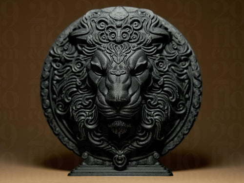 Astro Lion – Sculpture du Signe du Zodiaque Lion – Statue Décorative Bronze Antique – Impression 3D Artisanale – Cadeau Astrologique