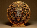 Astro Lion – Sculpture du Signe du Zodiaque Lion – Statue Décorative Bronze Antique – Impression 3D Artisanale – Cadeau Astrologique