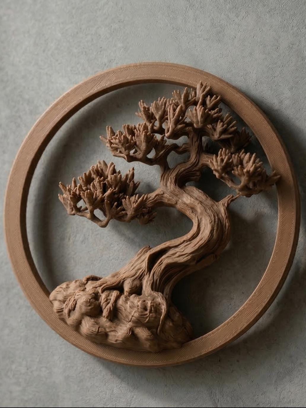 Bonsaï Japonais en Relief – Décoration Murale Zen Imprimée en 3D | Art Mural Nature & Méditation