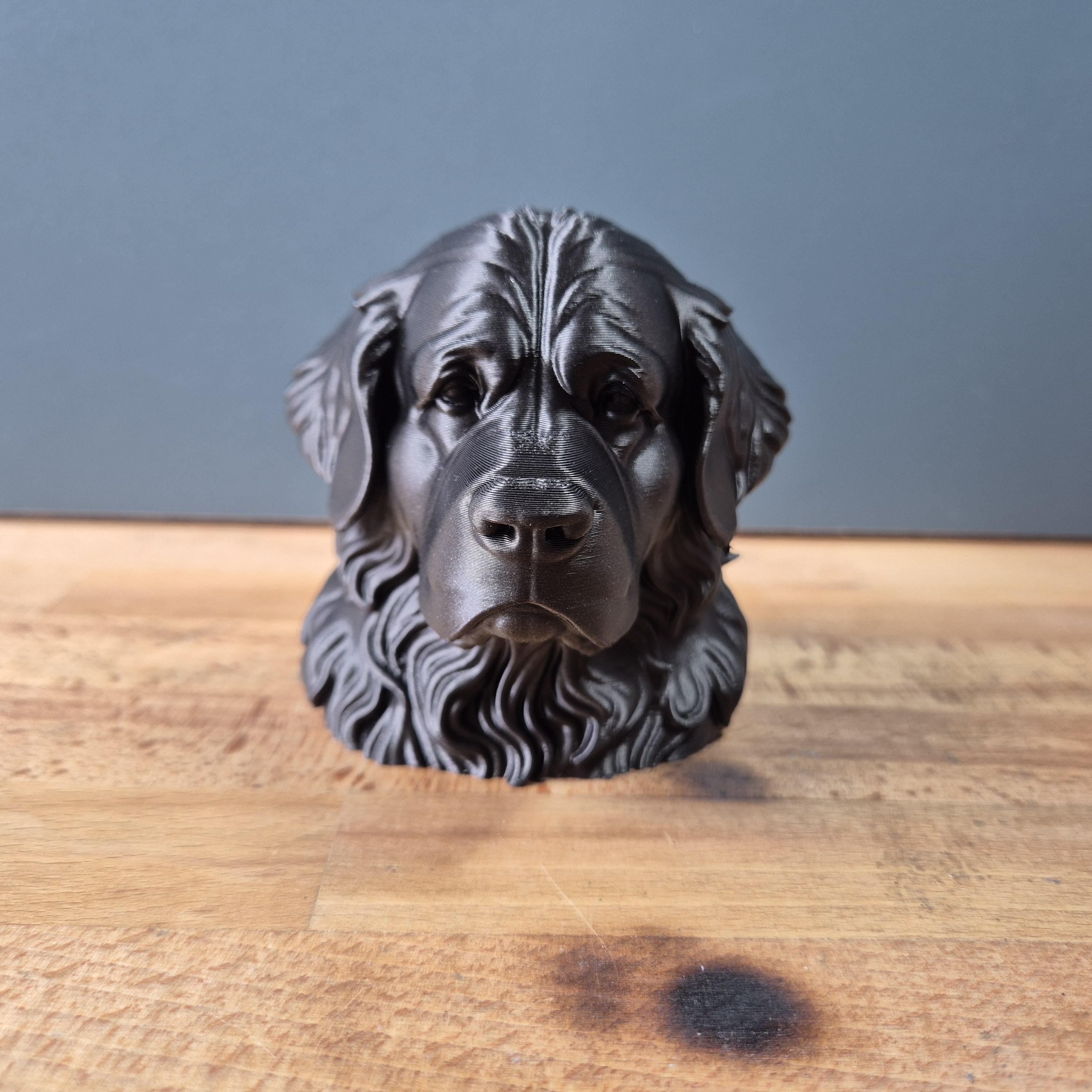 Buste Terre-Neuve – Statue Chien Imprimée en 3D | Décoration Élégante & Cadeau Passion Chiens