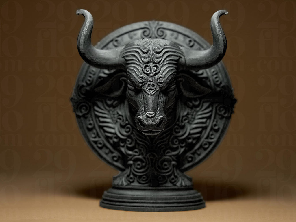 Taureau Astrologique – Statue Signe du Zodiaque Taureau en Impression 3D – Décoration Mystique Bronze – Cadeau Astrologie