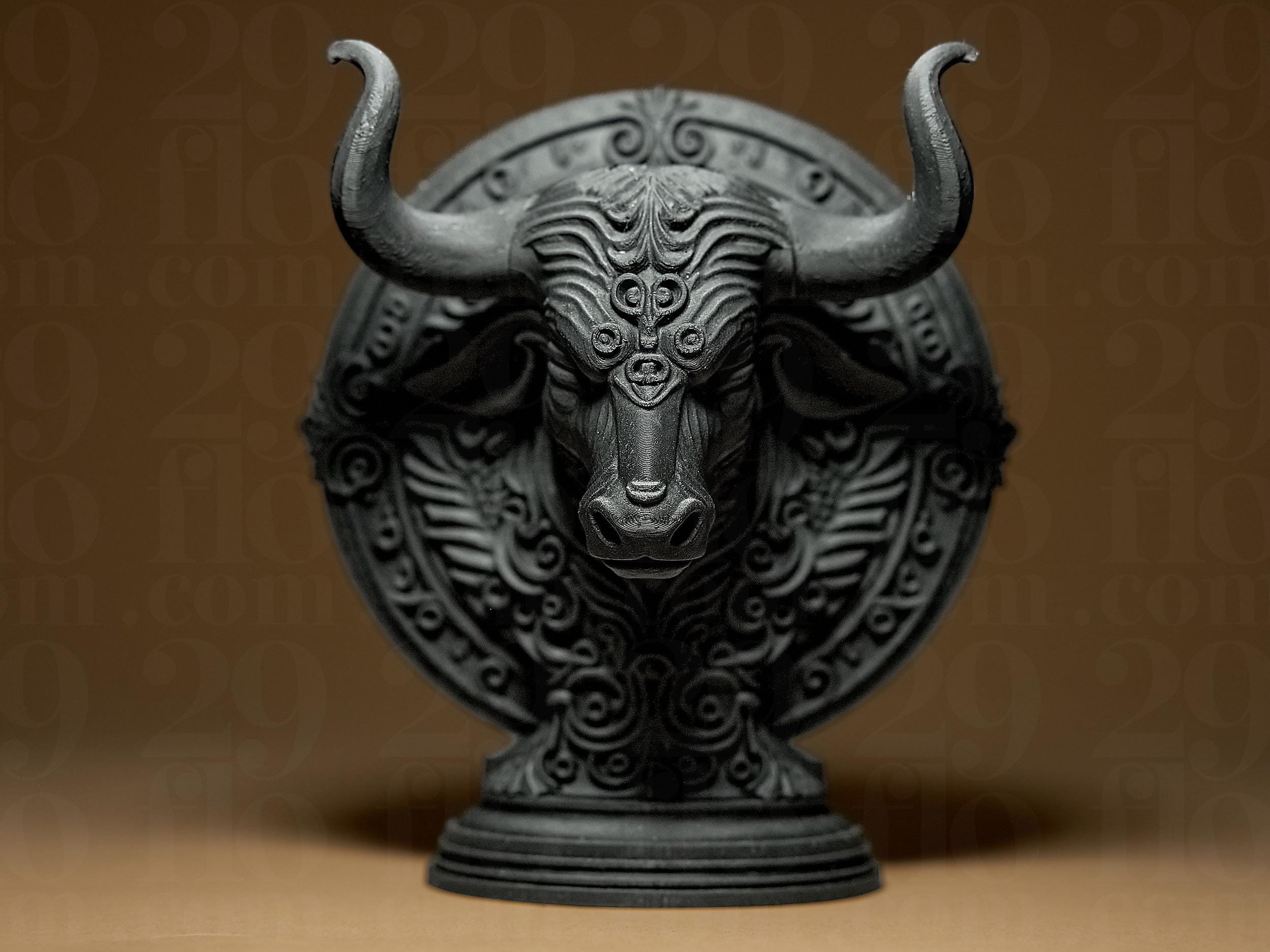 Taureau Astrologique – Statue Signe du Zodiaque Taureau en Impression 3D – Décoration Mystique Bronze – Cadeau Astrologie