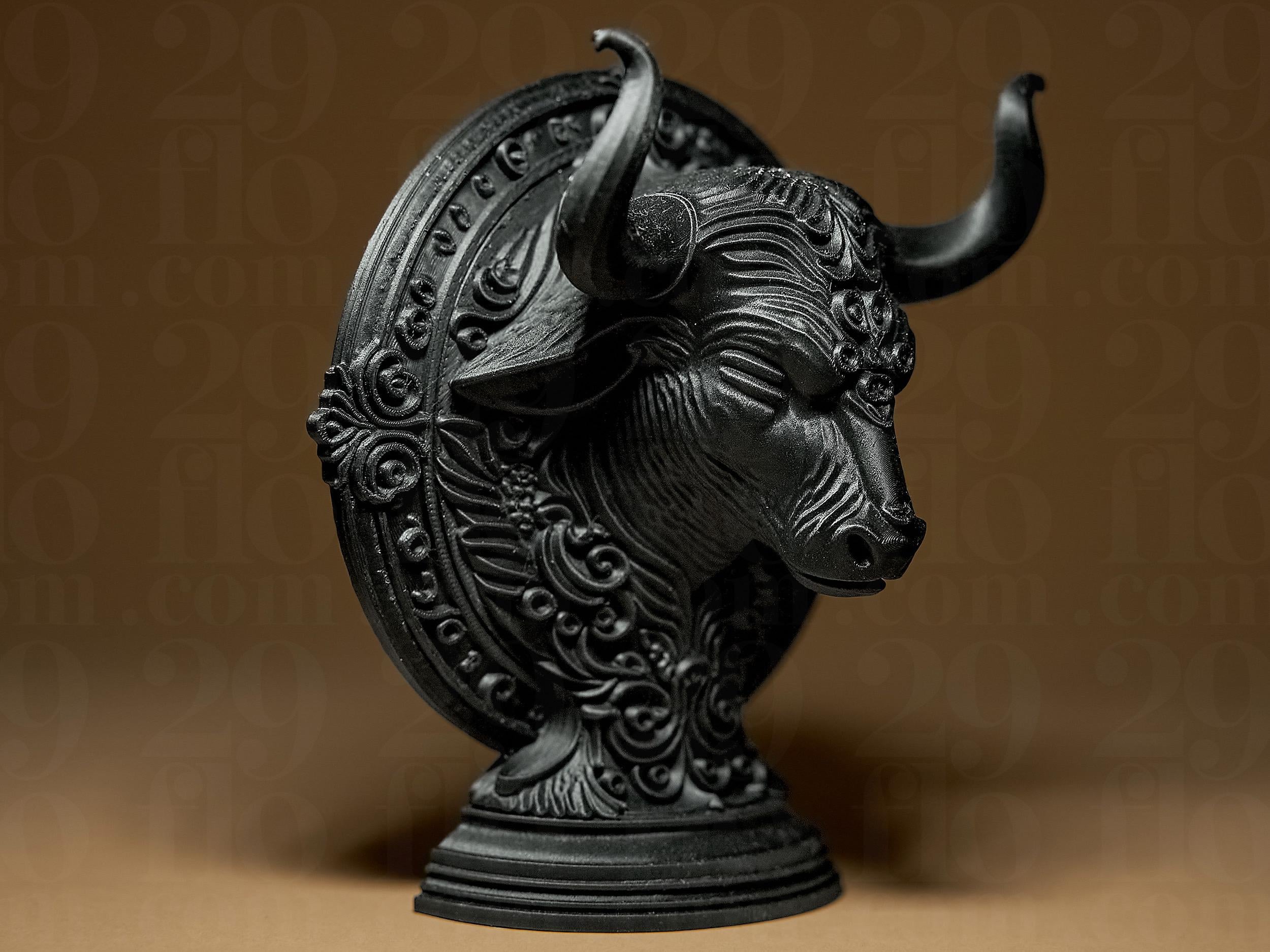 Taureau Astrologique – Statue Signe du Zodiaque Taureau en Impression 3D – Décoration Mystique Bronze – Cadeau Astrologie