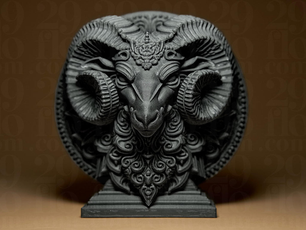 Bélier Astrologique – Statue Signe du Zodiaque Bélier en Impression 3D – Décoration Mystique Effet Bronze – Cadeau Astrologie