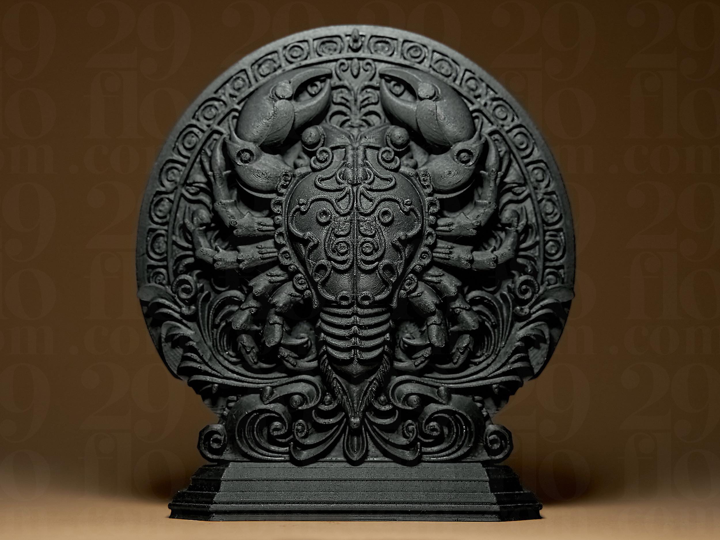 Cancer Astrologique – Statue Signe du Zodiaque Cancer en Impression 3D – Décoration Mystique Effet Bronze – Cadeau Astrologie