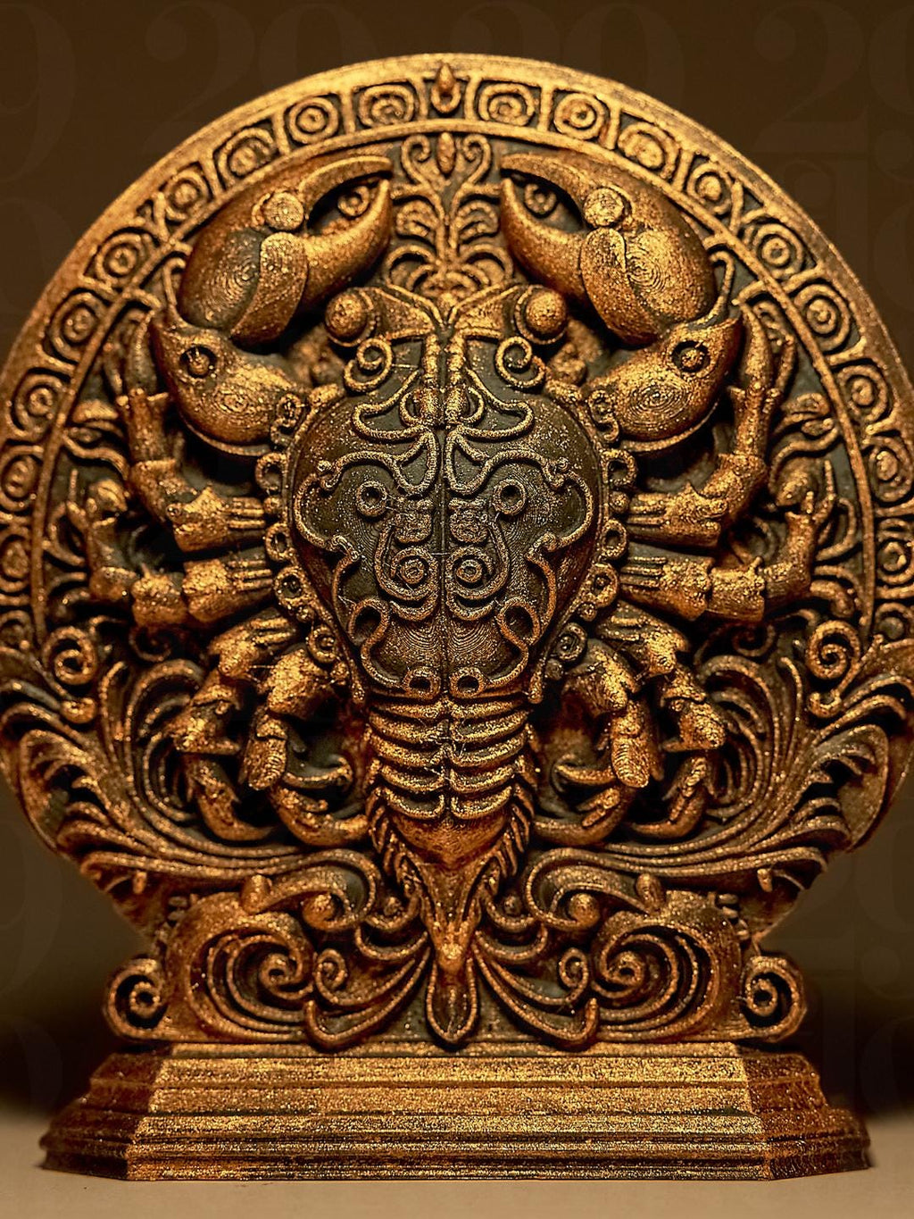 Cancer Astrologique – Statue Signe du Zodiaque Cancer en Impression 3D – Décoration Mystique Effet Bronze – Cadeau Astrologie