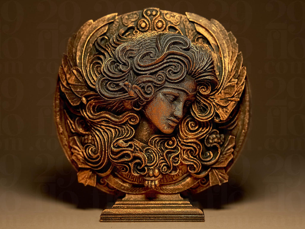 Vierge Astrologique – Statue Signe du Zodiaque Vierge en Impression 3D – Décoration Élégante Effet Bronze – Cadeau Astrologie