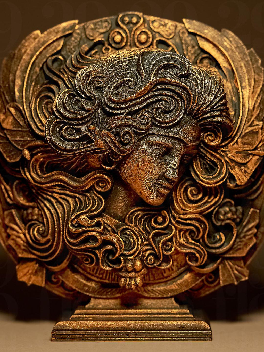 Vierge Astrologique – Statue Signe du Zodiaque Vierge en Impression 3D – Décoration Élégante Effet Bronze – Cadeau Astrologie