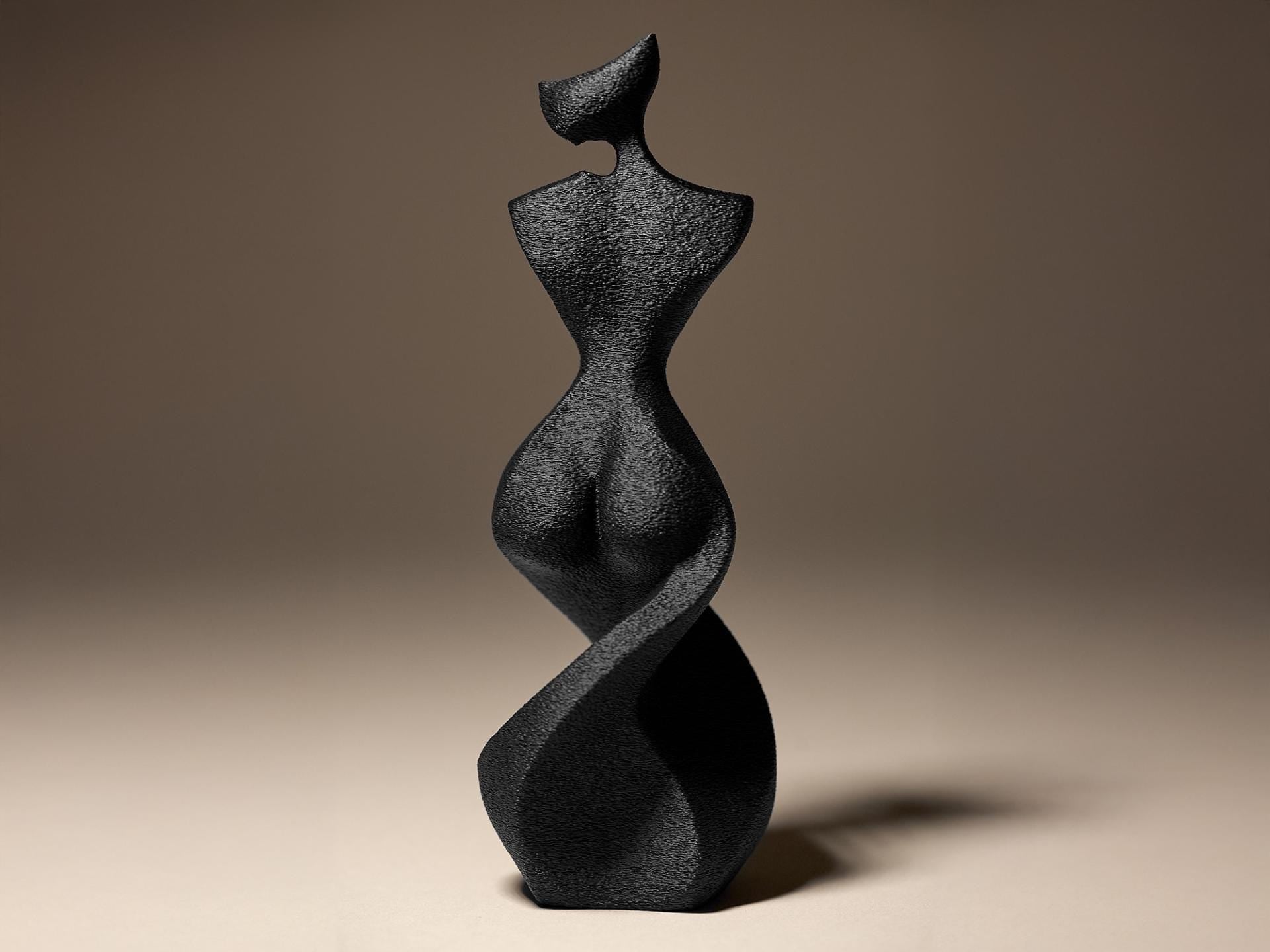 Sculpture Femme Abstraite Moderne – Statue Artistique Imprimée en 3D | Décoration Minimaliste Design