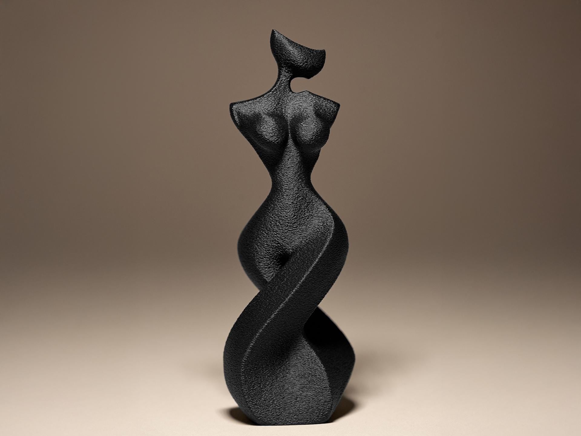 Sculpture Femme Abstraite Moderne – Statue Artistique Imprimée en 3D | Décoration Minimaliste Design