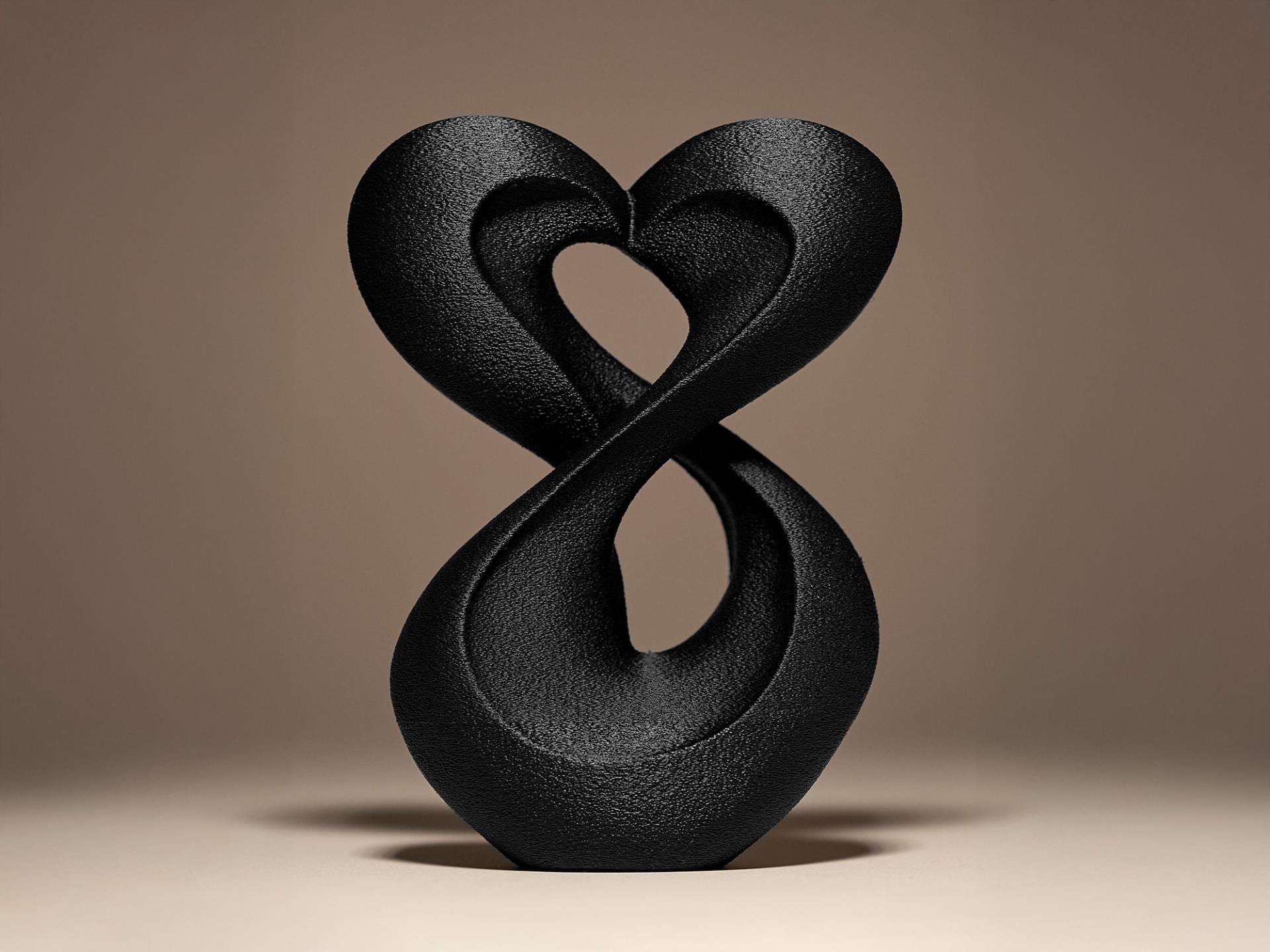 Statue Cœur Infini – Sculpture Abstraite Moderne en Impression 3D – Décoration Romantique Minimaliste – Idée Cadeau Couple