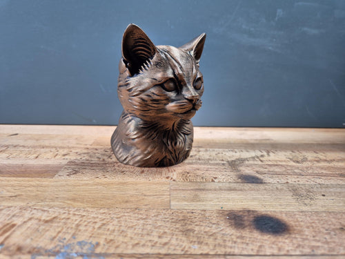 Buste de Chaton – Sculpture Décorative de Chat en Impression 3D – Statue Féline Moderne – Cadeau pour Amoureux des Chats