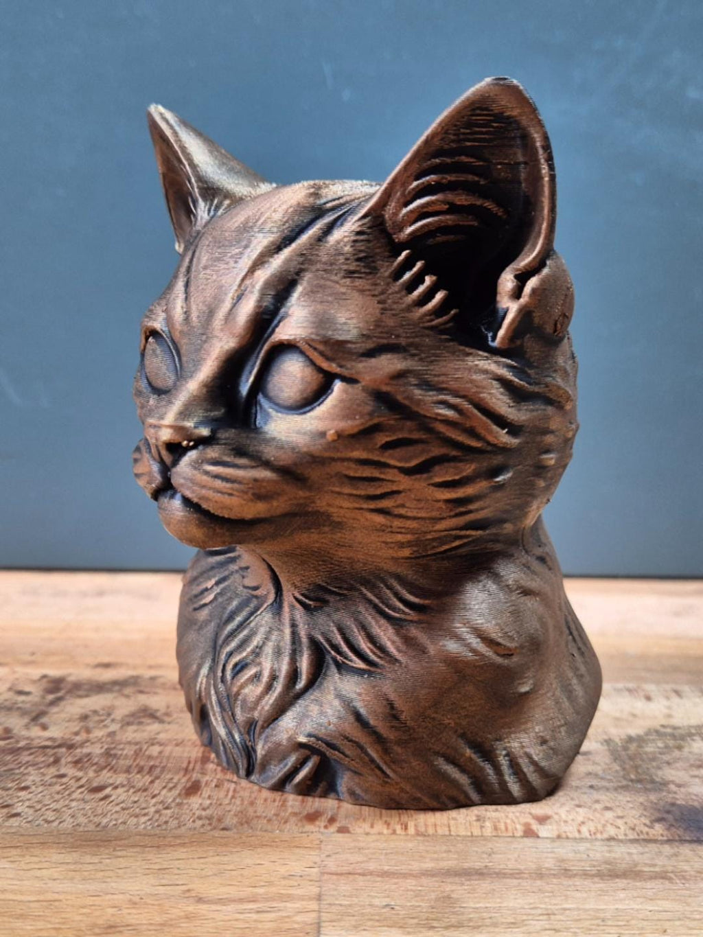 Buste de Chaton – Sculpture Décorative de Chat en Impression 3D – Statue Féline Moderne – Cadeau pour Amoureux des Chats
