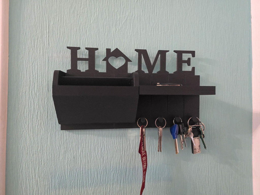 Porte-Clés Mural HOME – Organisateur d’Entrée Imprimé en 3D | Support Courrier et Vide-Poche