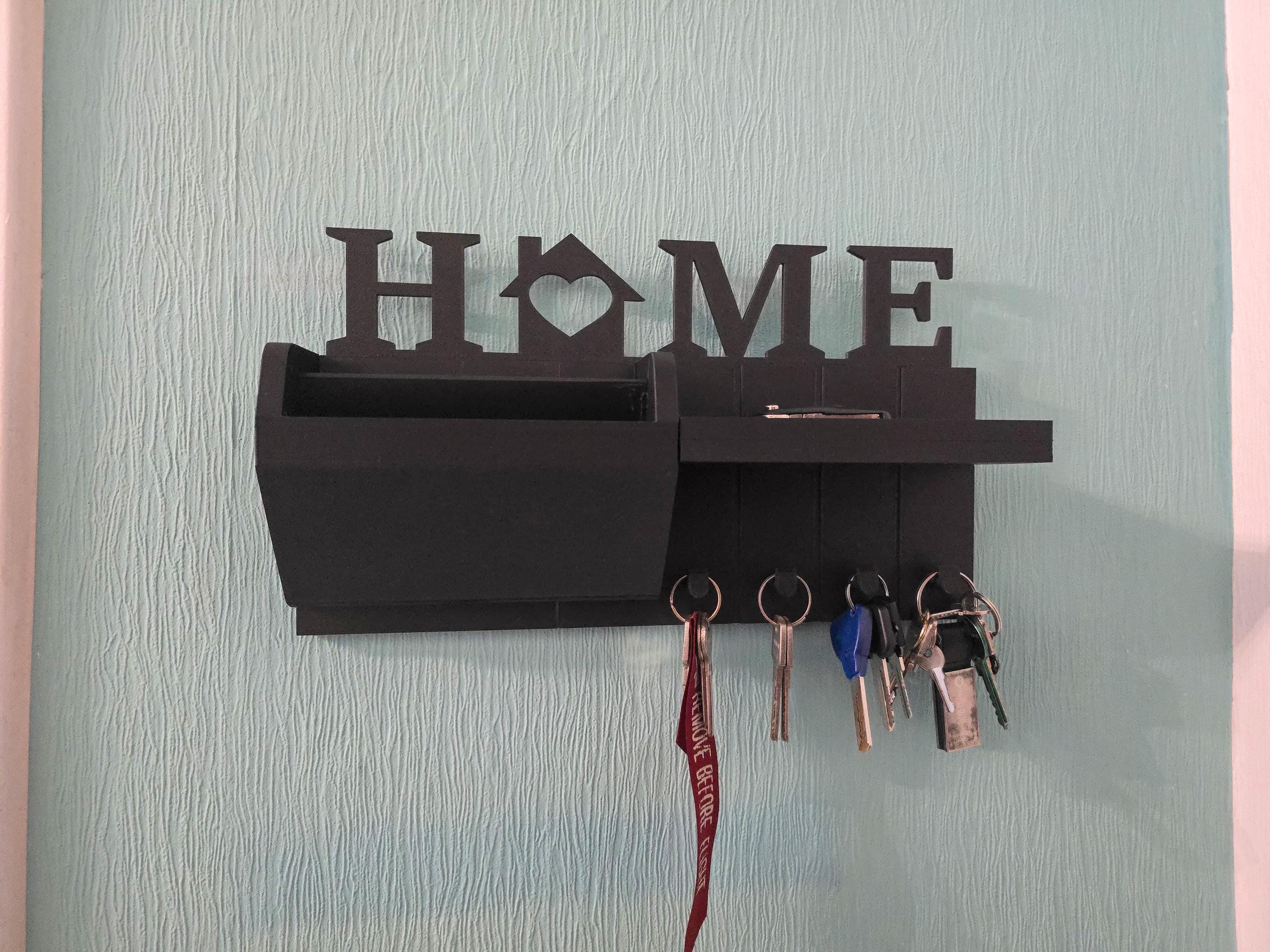 Porte-Clés Mural HOME – Organisateur d’Entrée Imprimé en 3D | Support Courrier et Vide-Poche