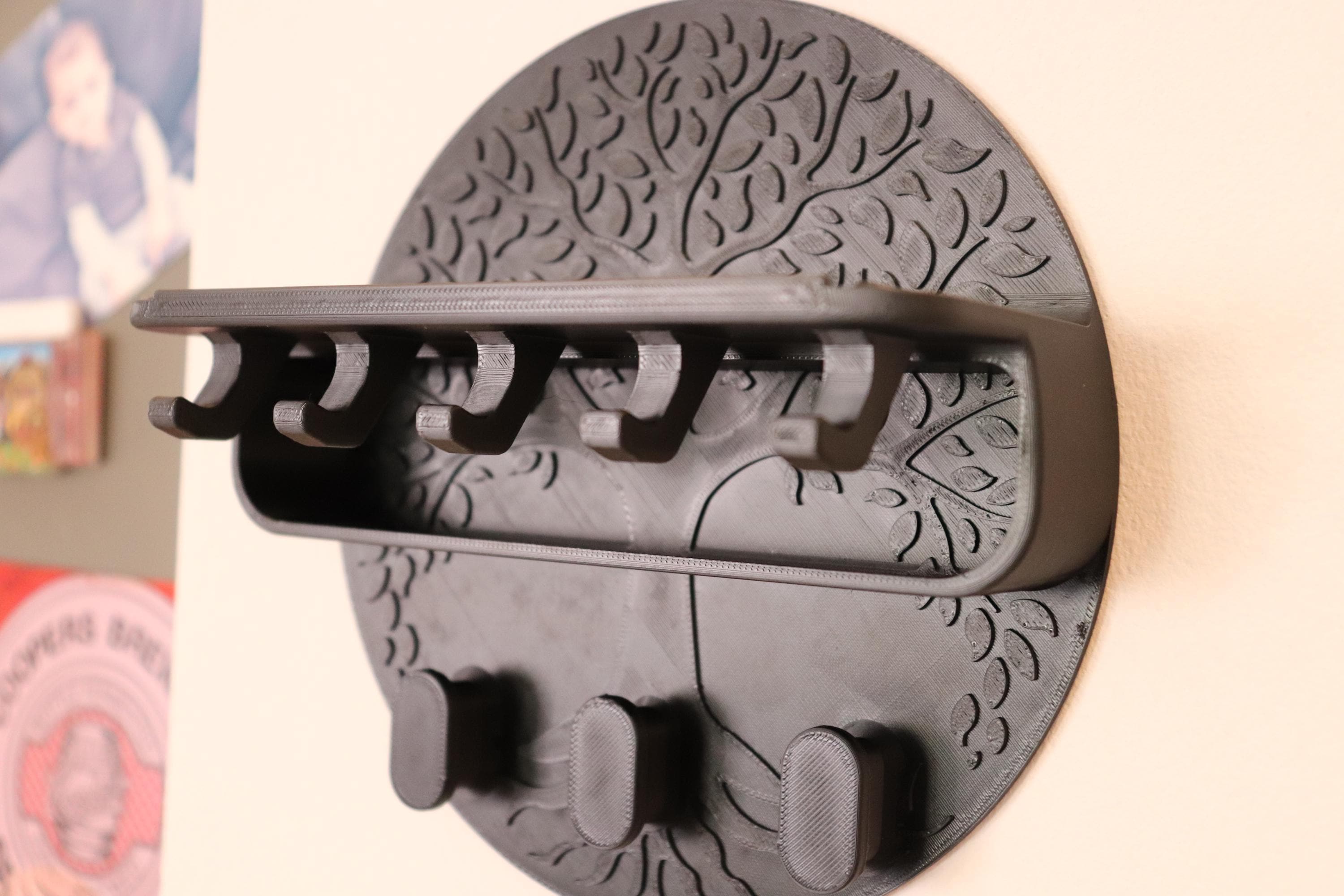 Porte-Clés Mural Arbre de Vie – Organisateur Entrée Imprimé en 3D | Support Lunettes & Courrier