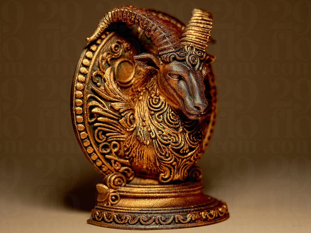 Capricorne Zodiaque 3D – Statue Décorative Astrologique – Figurine Chèvre en Impression 3D – Cadeau Signe du Zodiaque – Décoration Maison