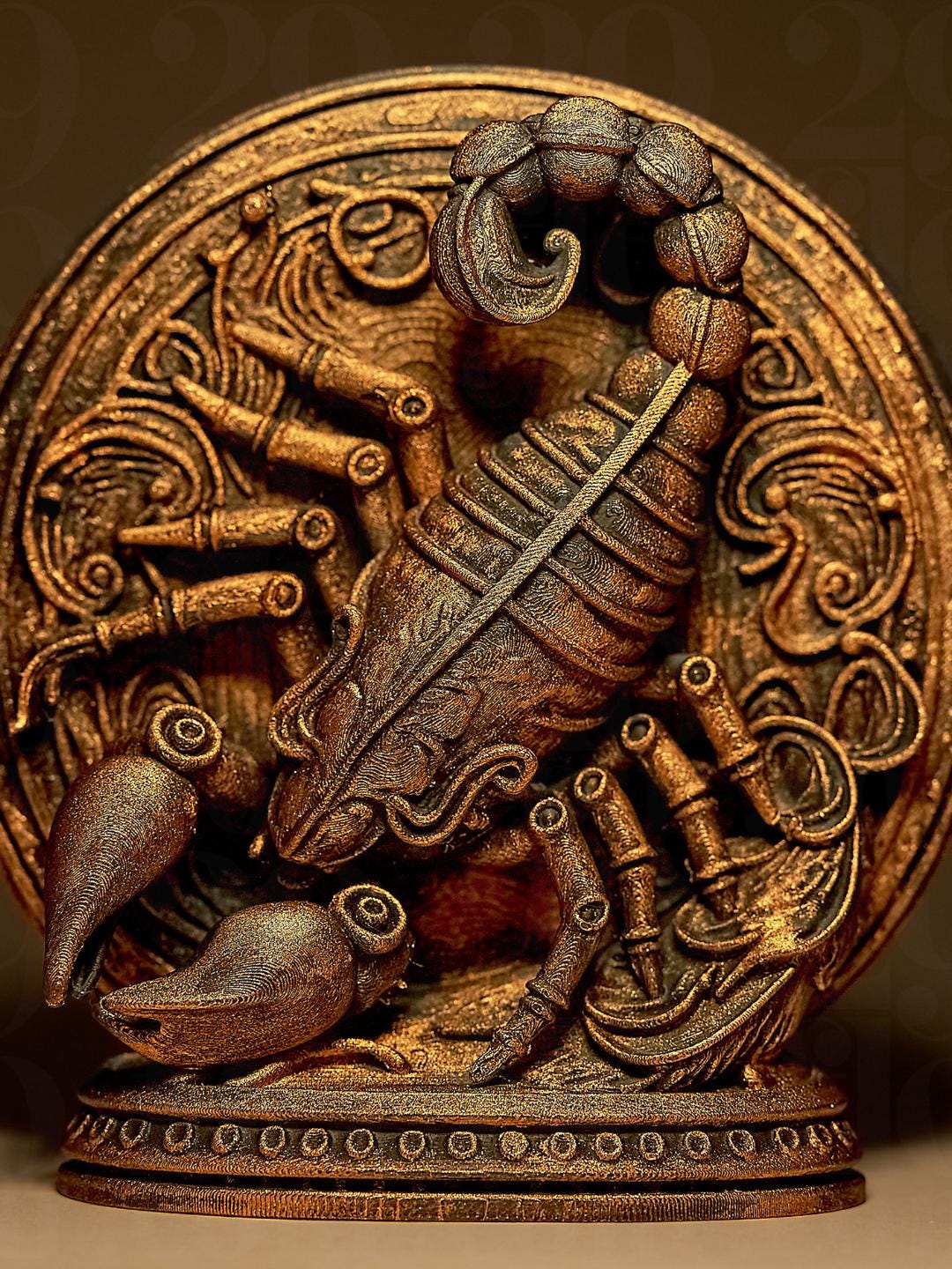 Scorpion Astrologique – Statue Signe du Zodiaque Scorpion en Impression 3D – Décoration Mystique Effet Bronze – Cadeau Astrologie
