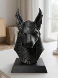 Statue Anubis – Buste Égyptien Noir, Sculpture Décorative Imprimée en 3D