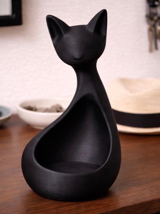 Vide-Poche Chat Design Moderne – Organiseur pour Clés – Décoration Minimaliste Imprimée en 3D – Cadeau Original pour Amoureux des Chats