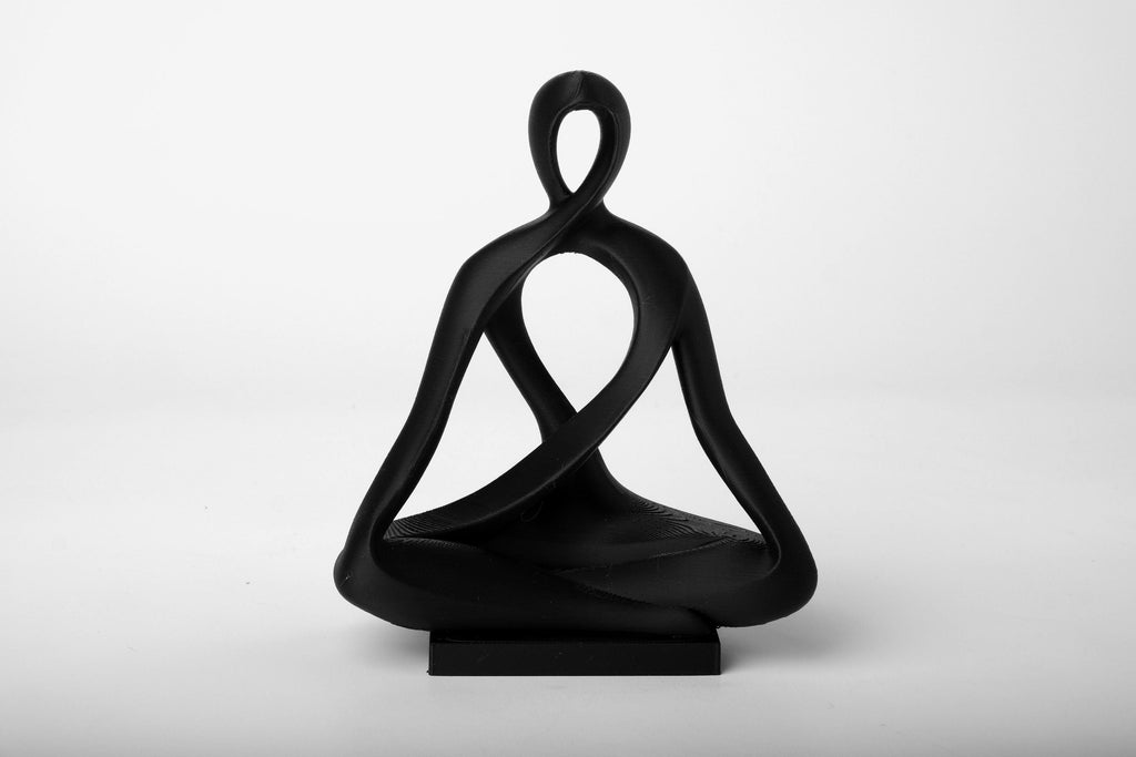 Statue Yoga Abstraite Moderne – Sculpture Zen Méditation | Décoration Intérieure Imprimée en 3D