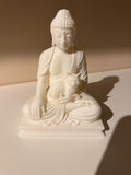 Statue Bouddha avec Chat – Sculpture Zen Imprimée en 3D – Décoration Spirituelle et Apaisante pour Maison