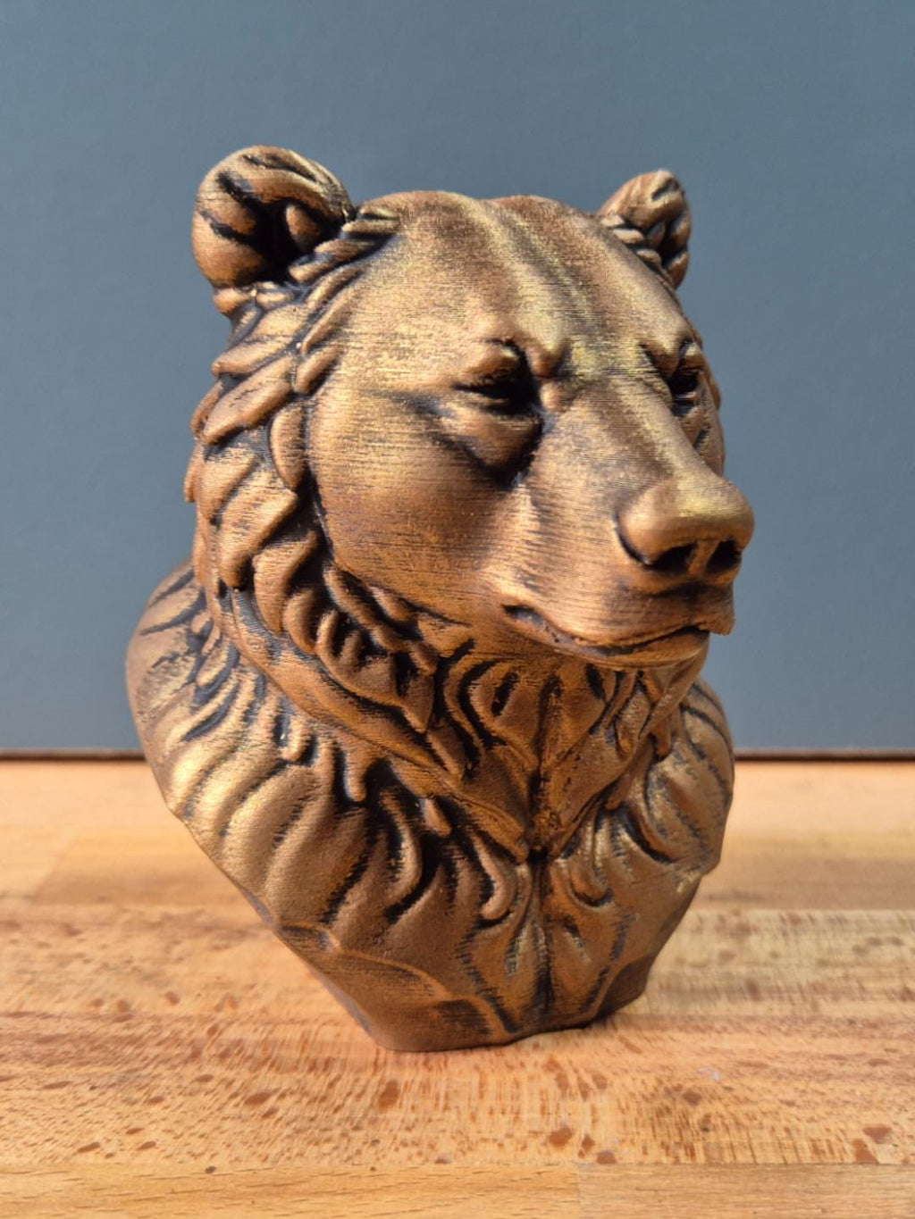 Tête d’Ours Décorative – Sculpture Animale Rustique | Statue Ours Imprimée en 3D | Décoration Chalet et Nature