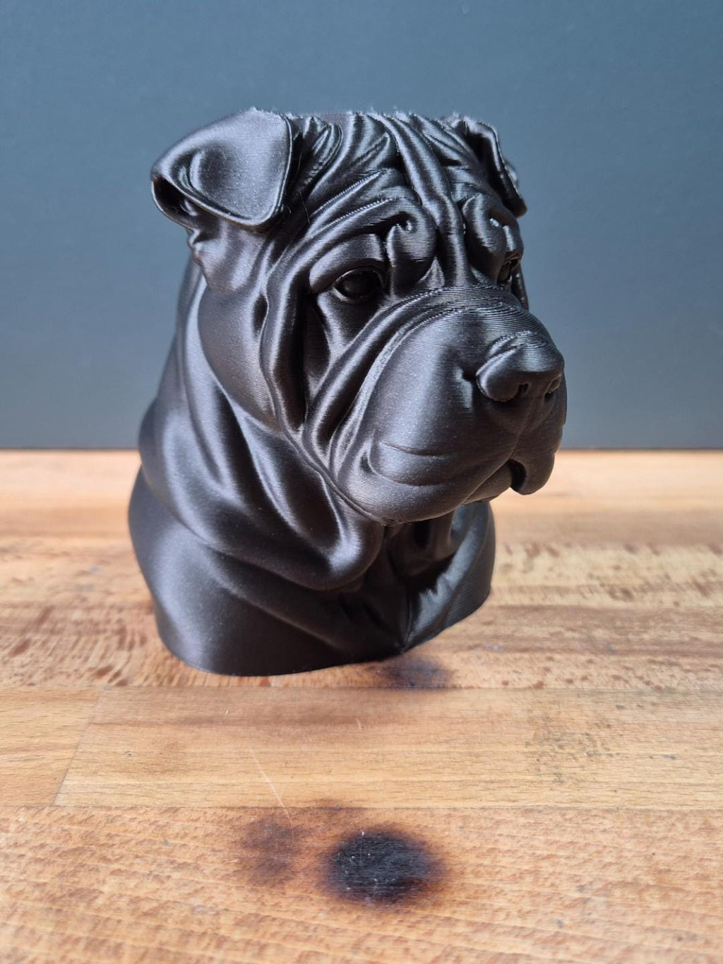 Buste Shar Pei – Statue Chien Moderne – Sculpture Décorative Imprimée en 3D