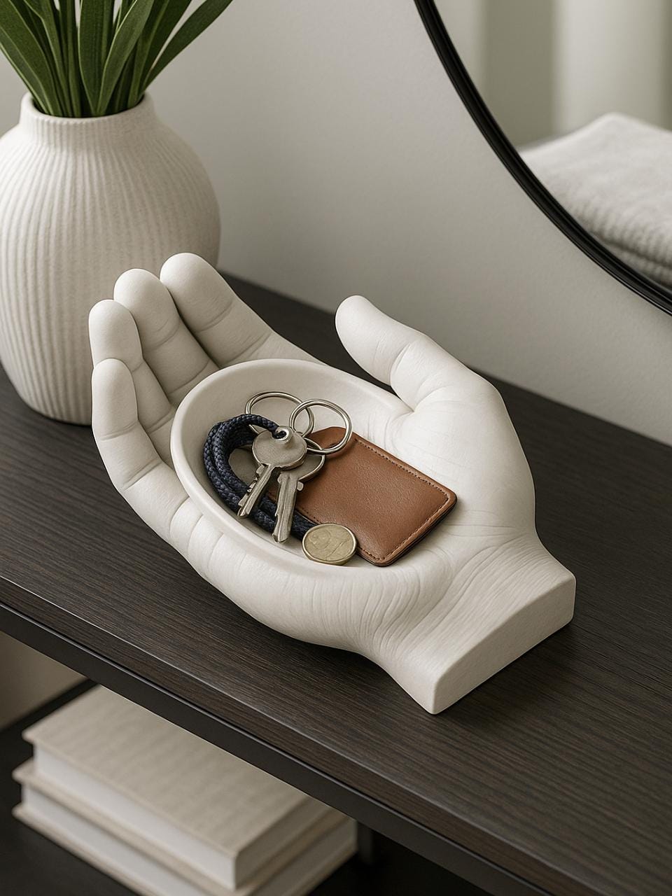 Vide-Poche Main Design – Organisateur Sculptural Imprimé en 3D – Support Clés & Bijoux Moderne