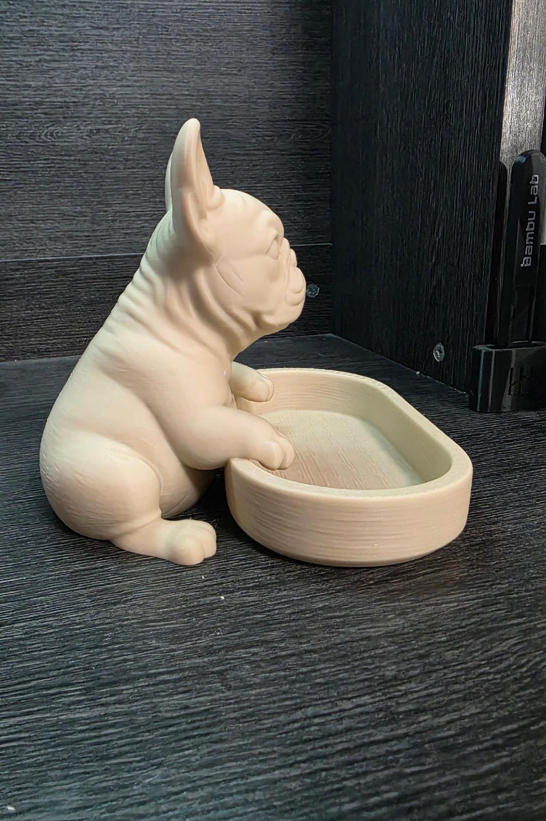 Vide-Poche Bouledogue Français – Organisateur Clés & Bijoux – Décoration Chien Imprimée en 3D
