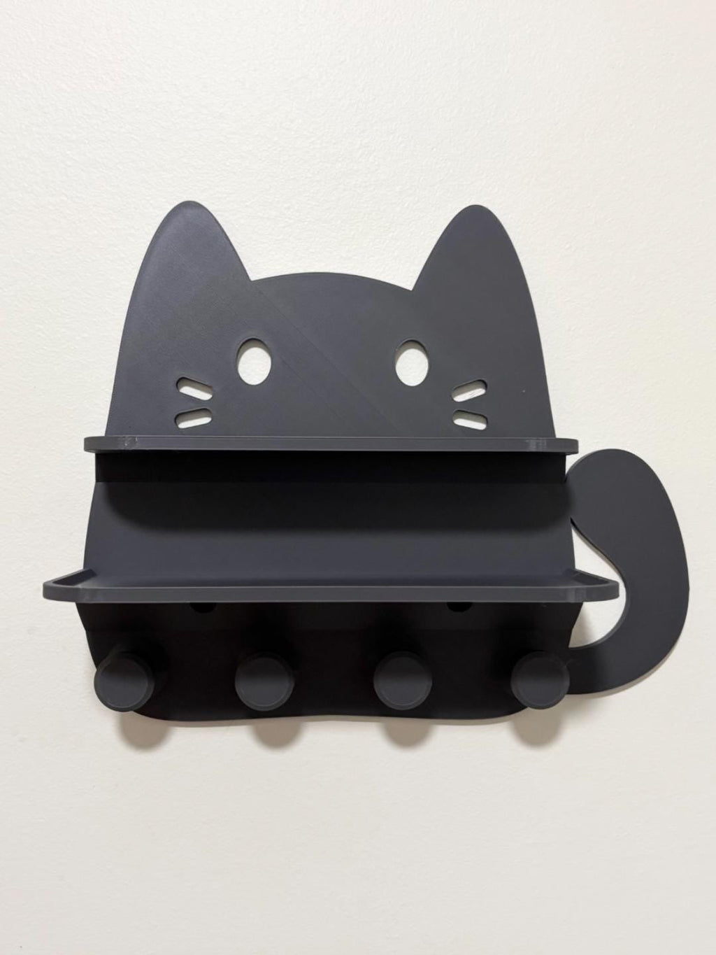 Porte-Clés Mural Chats Endormis – Support à Clés Imprimé en 3D | Décoration Murale Cute & Moderne