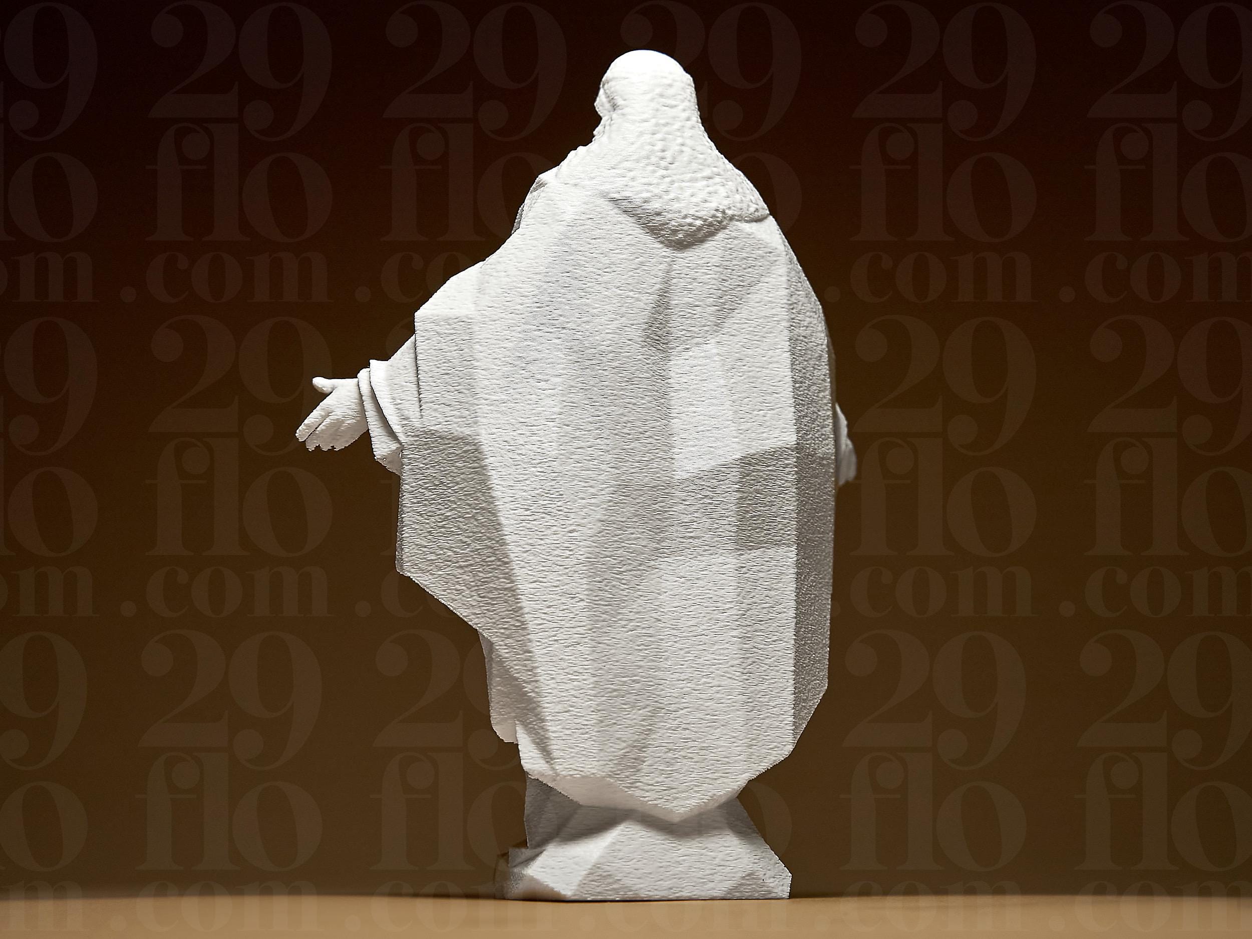 Statue Moderne de Jésus en Style Low Poly – Sculpture Religieuse Minimaliste Imprimée en 3D | Décoration Spirituelle Contemporaine