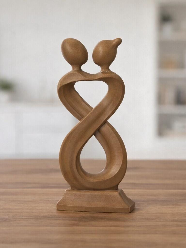Sculpture Couple Infini | Symbole d’Amour Éternel | Décoration Romantique Moderne | Cadeau Couple | Impression 3D