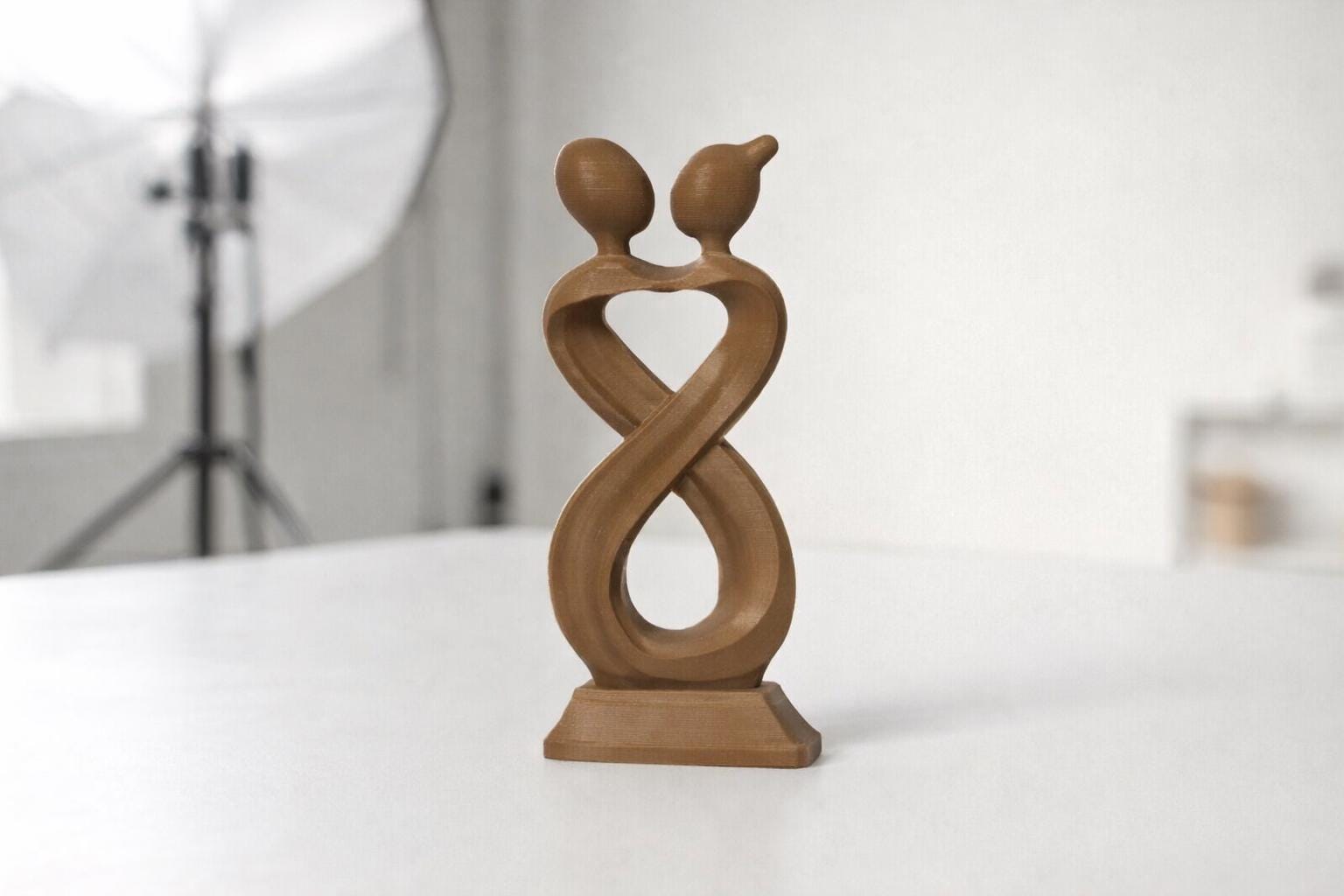 Sculpture Couple Infini | Symbole d’Amour Éternel | Décoration Romantique Moderne | Cadeau Couple | Impression 3D