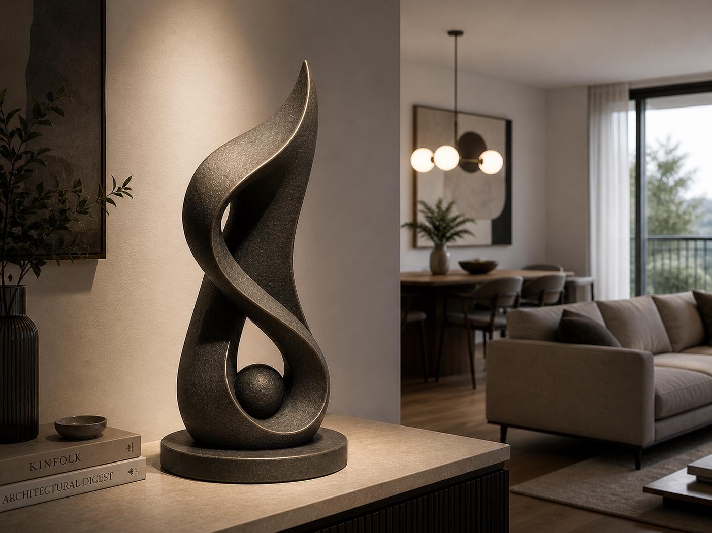 Sculpture Abstraite Moderne | Statue Design Contemporain | Décoration Intérieure Minimaliste | Impression 3D