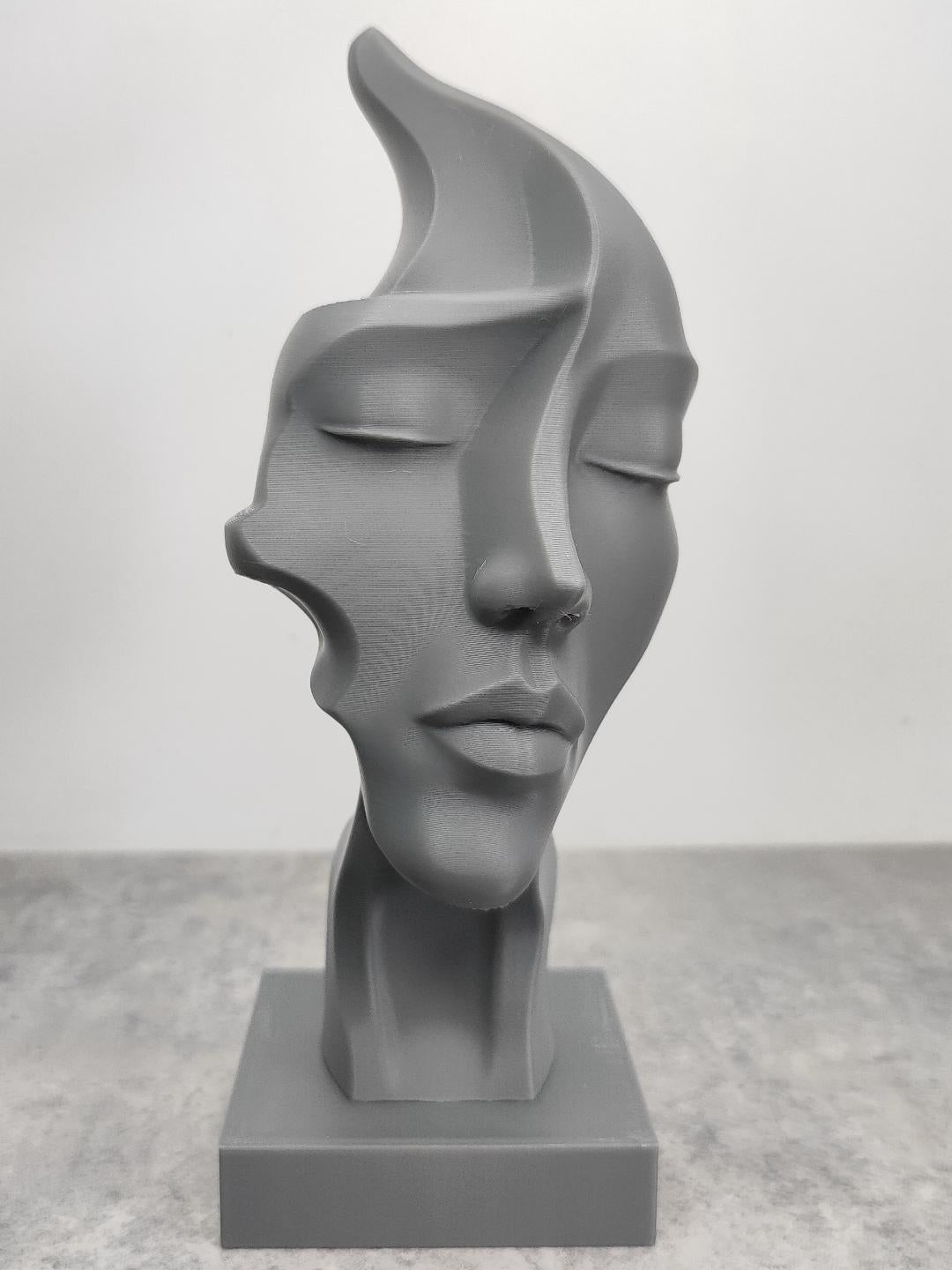 Sculpture Visage Abstrait Moderne – Statue Artistique Imprimée en 3D | Décoration Minimaliste & Contemporaine