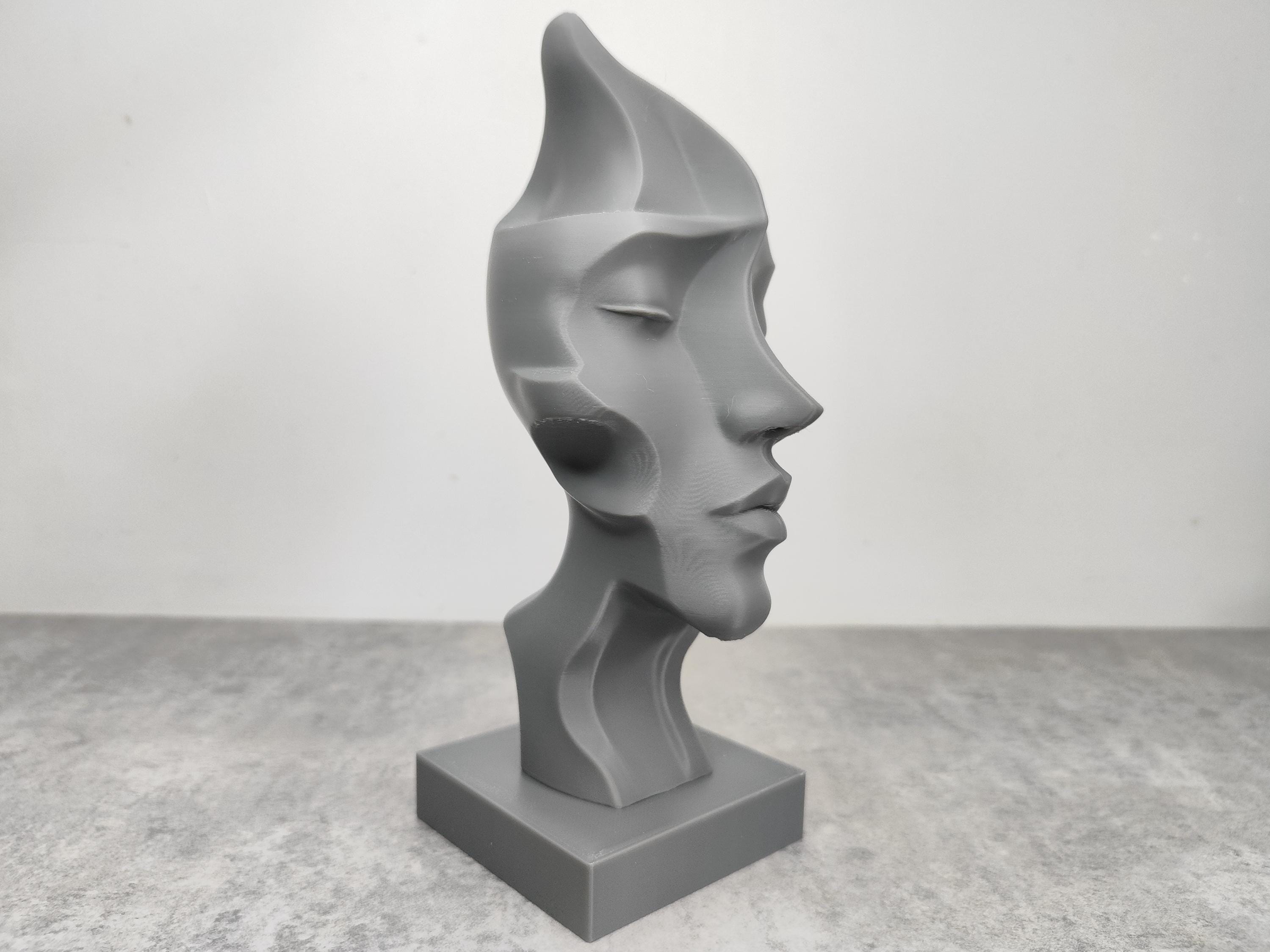 Sculpture Visage Abstrait Moderne – Statue Artistique Imprimée en 3D | Décoration Minimaliste & Contemporaine