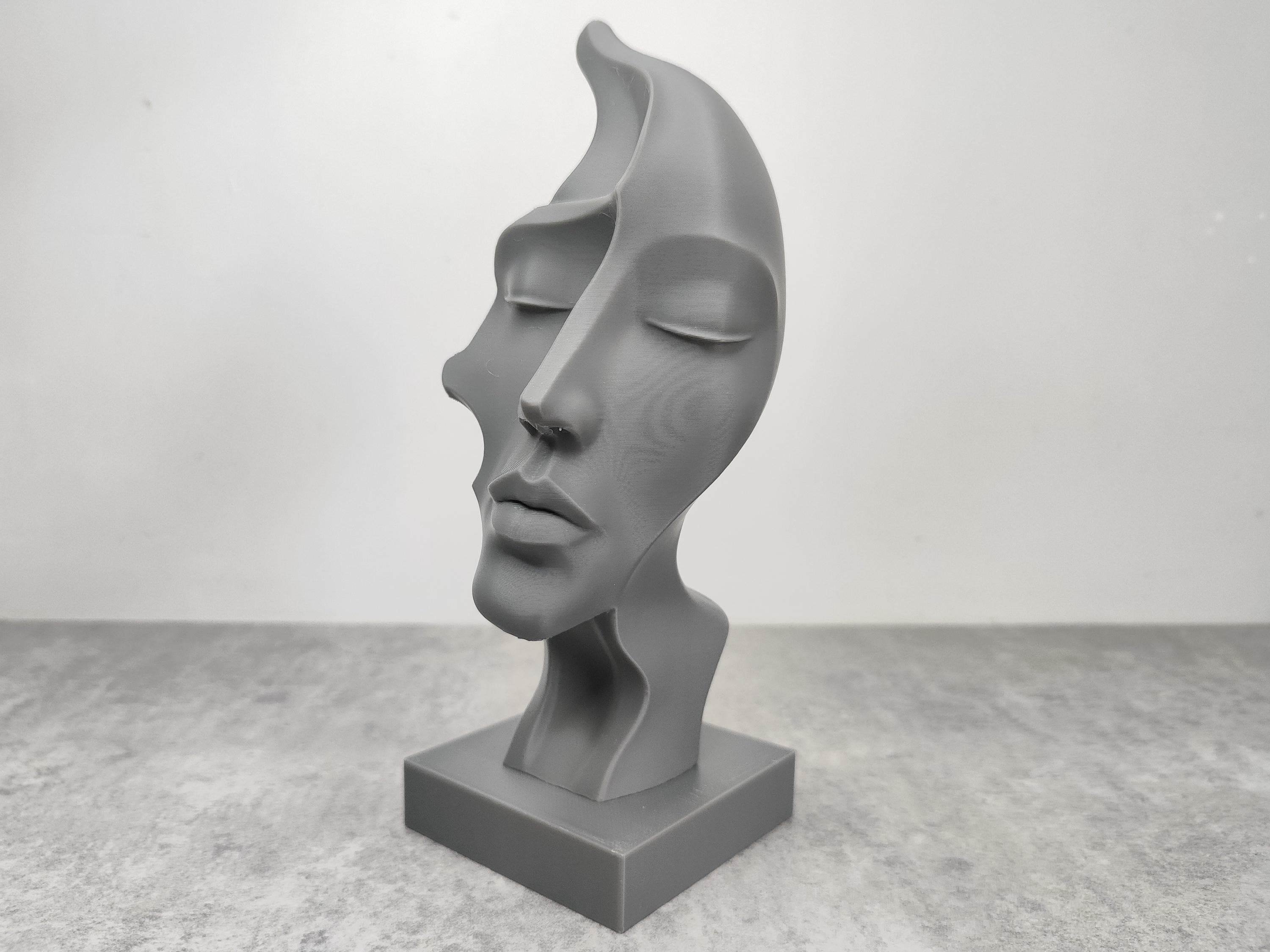Sculpture Visage Abstrait Moderne – Statue Artistique Imprimée en 3D | Décoration Minimaliste & Contemporaine