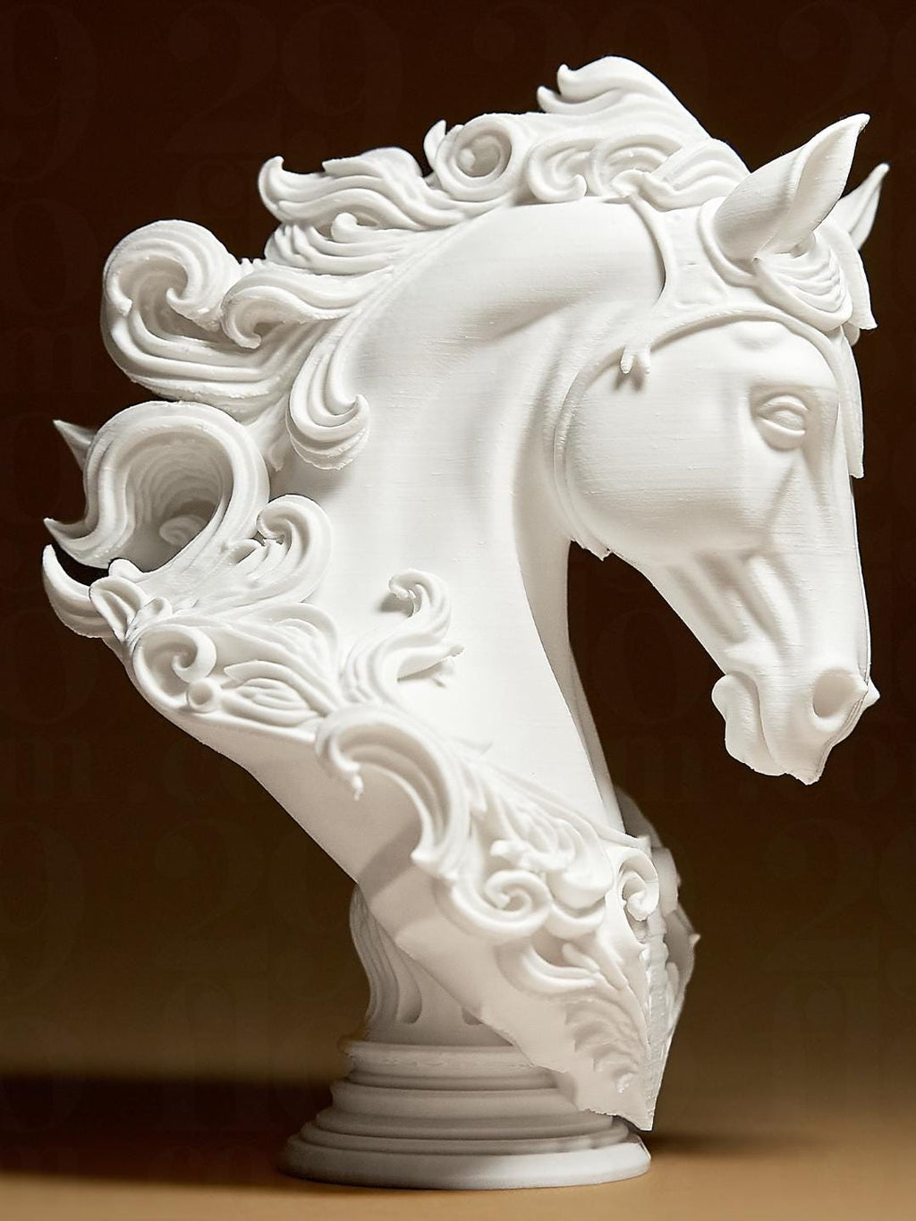 Buste de Cheval Baroque – Sculpture Équestre Imprimée en 3D | Décoration Élégante et Artistique