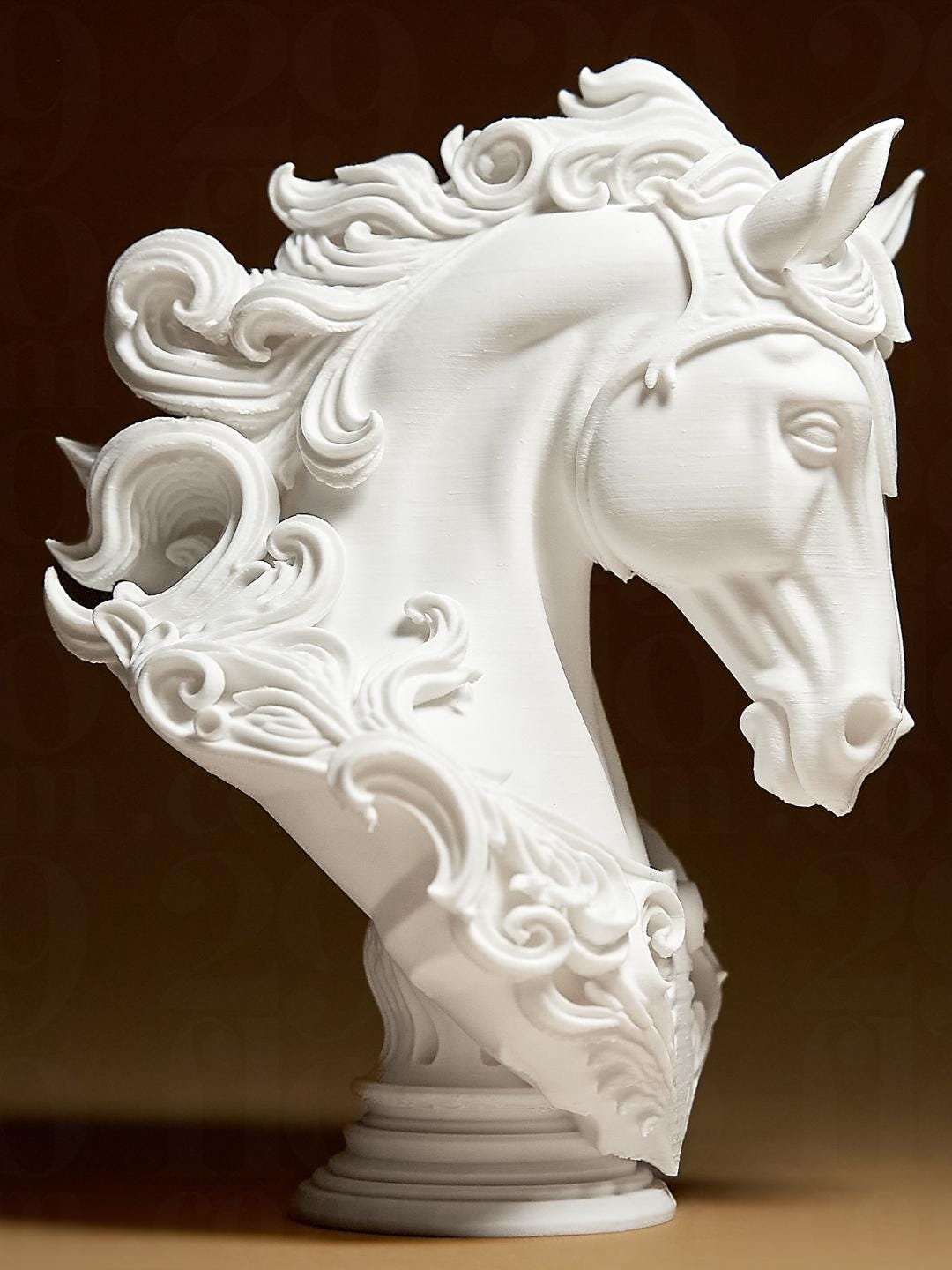 Buste de Cheval Baroque – Sculpture Équestre Imprimée en 3D | Décoration Élégante et Artistique