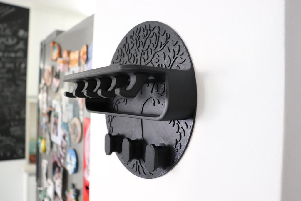 Porte-Clés Mural Arbre de Vie – Organisateur Entrée Imprimé en 3D | Support Lunettes & Courrier