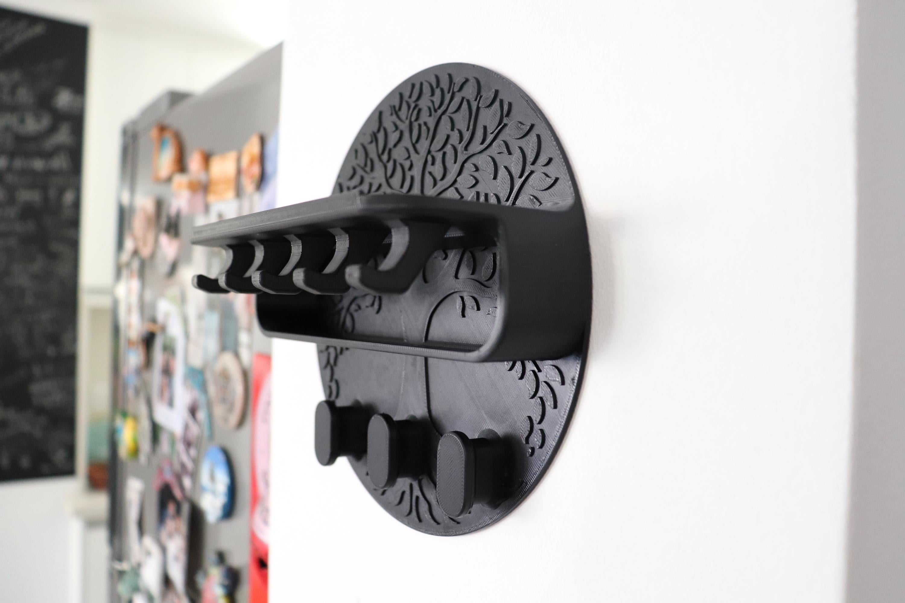 Porte-Clés Mural Arbre de Vie – Organisateur Entrée Imprimé en 3D | Support Lunettes & Courrier