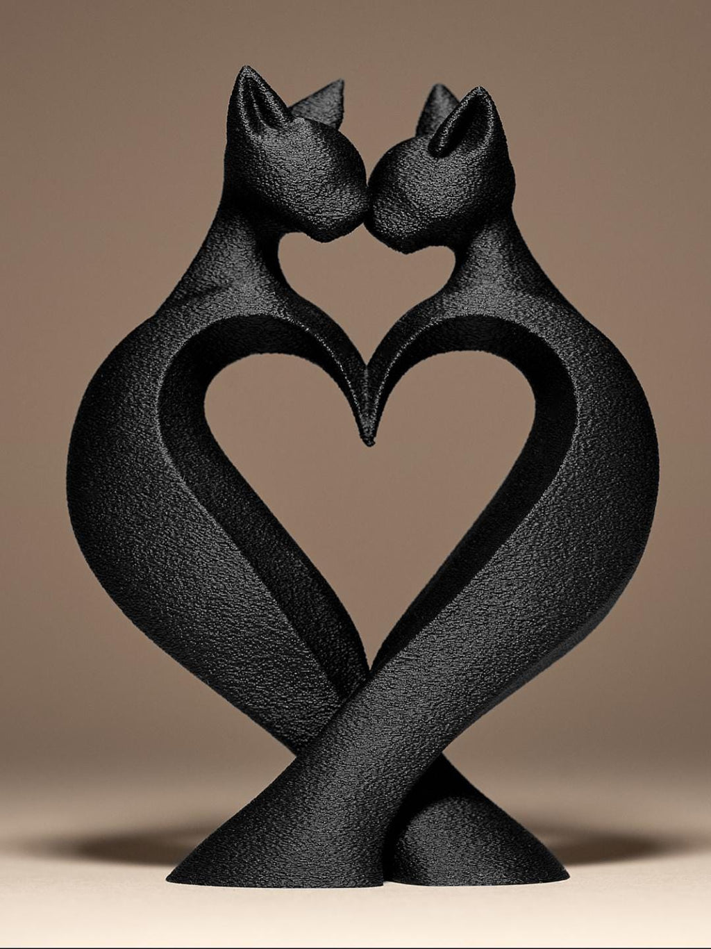 Statue Chats Amoureux – Sculpture Couple de Chats en Forme de Cœur | Décoration Romantique Imprimée en 3D