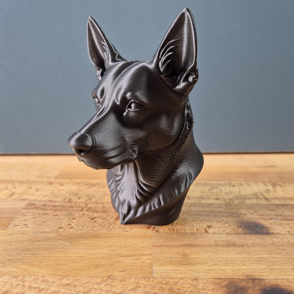 Buste Kelpie Australien – Statue Chien Moderne – Sculpture Canine Décorative – Impression 3D – Cadeau Amoureux des Chiens – Déco Intérieure