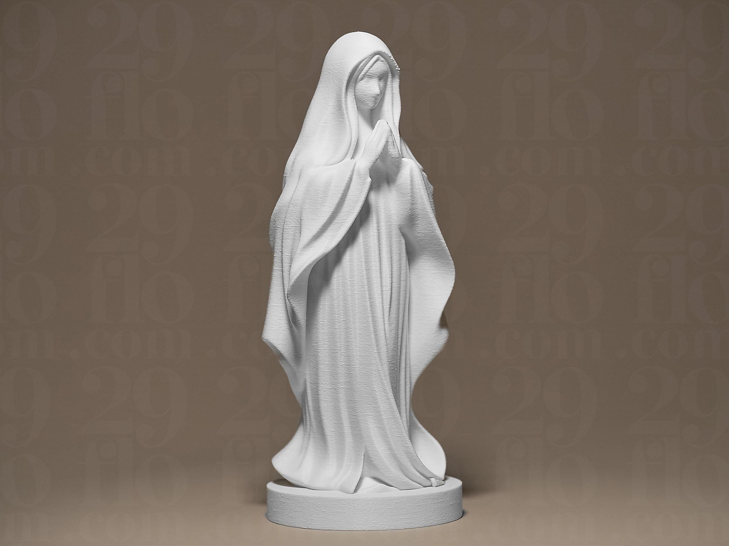 Statue Vierge Marie en Prière – Sculpture Religieuse Imprimée en 3D – Décoration Spirituelle Catholique