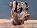 Buste de Patterdale Terrier – Statue Chien Imprimée en 3D – Décoration Moderne – Cadeau pour Amoureux des Chiens